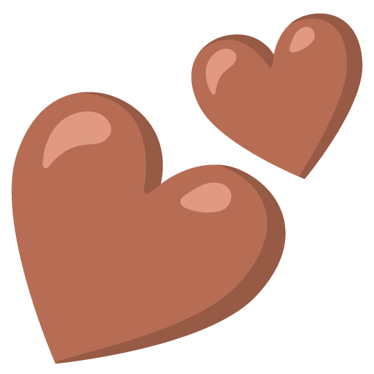 brown heart two hearts