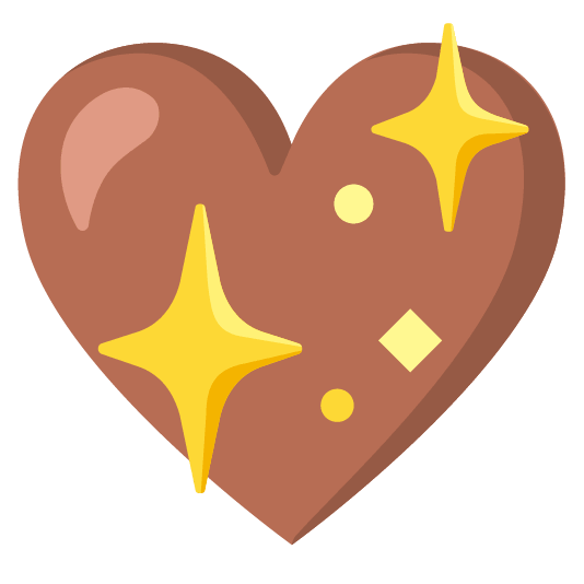 brown heart sparkling heart