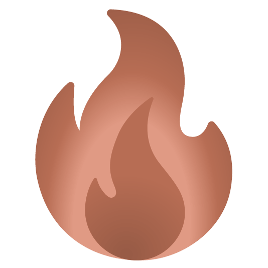 brown heart fire
