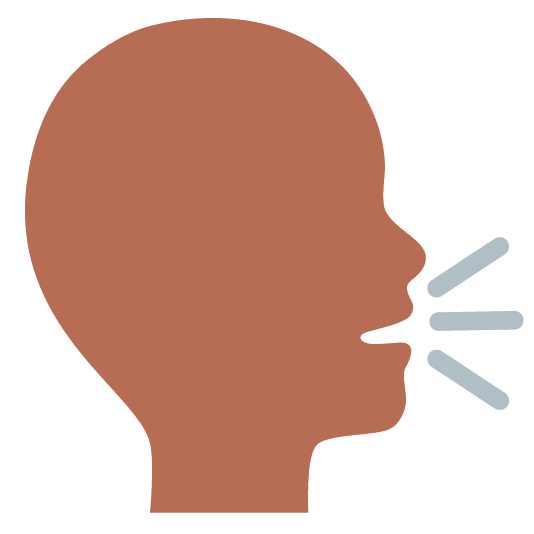 brown heart speaking head in silhouette