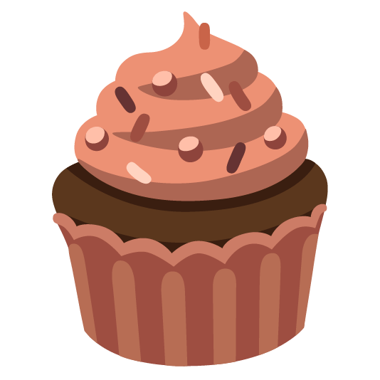 brown heart cupcake