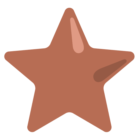 brown heart star