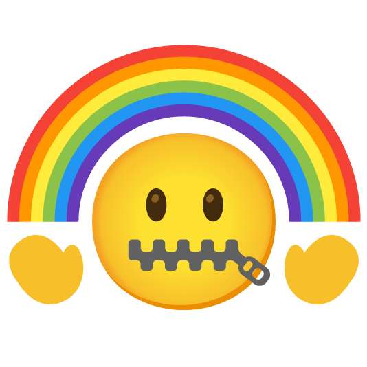 zipper mouth face rainbow