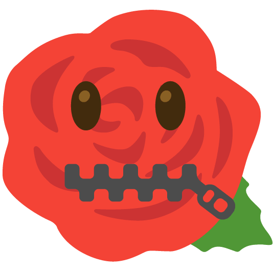 zipper mouth face rose