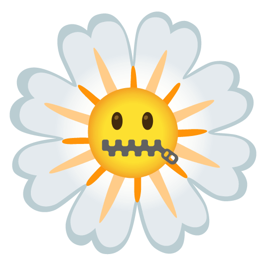 zipper mouth face blossom