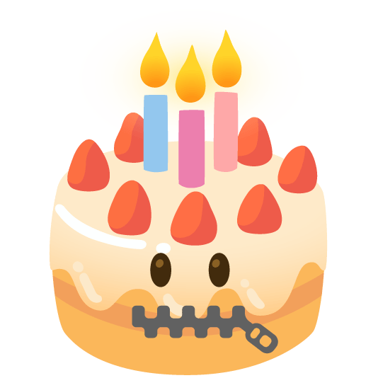 zipper mouth face birthday