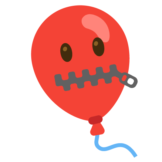 zipper mouth face balloon
