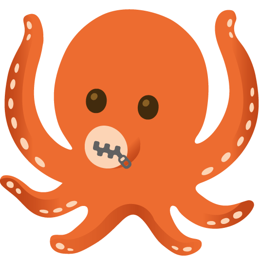 zipper mouth face octopus