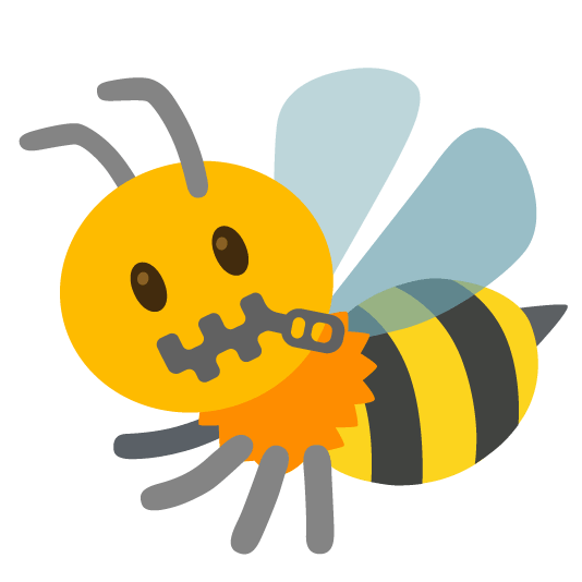 zipper mouth face bee