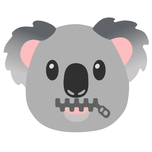 zipper mouth face koala