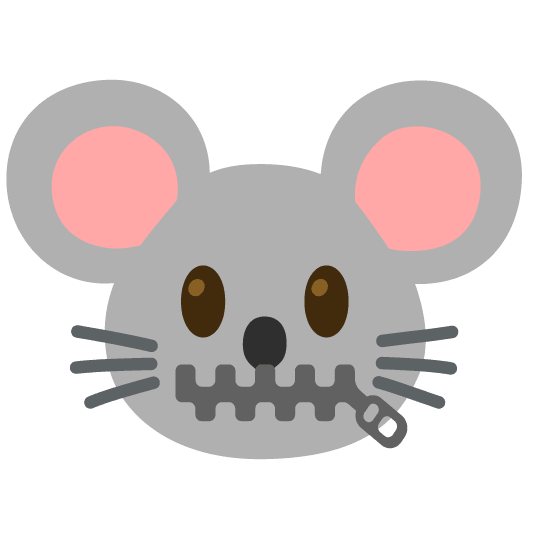 zipper mouth face mouse