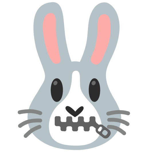 zipper mouth face rabbit