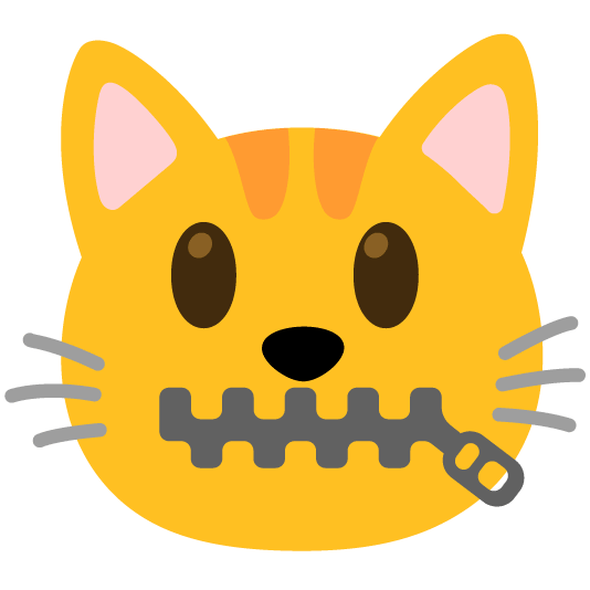 zipper mouth face cat