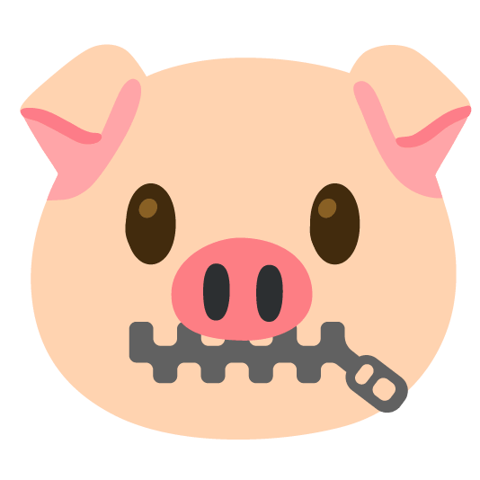 zipper mouth face pig