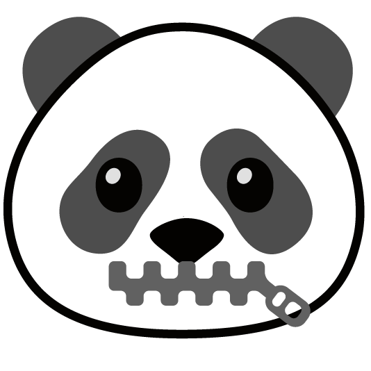 zipper mouth face panda face