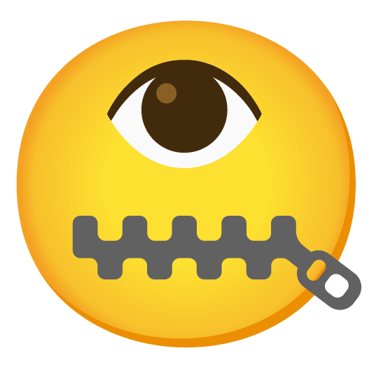 zipper mouth face eye