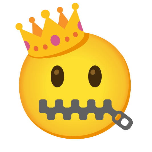 zipper mouth face crown
