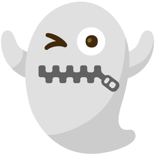 zipper mouth face ghost