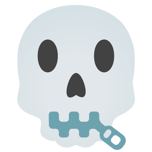 zipper mouth face skull