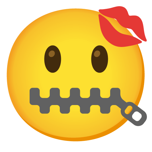 zipper mouth face kiss