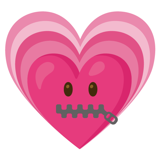 zipper mouth face heartpulse