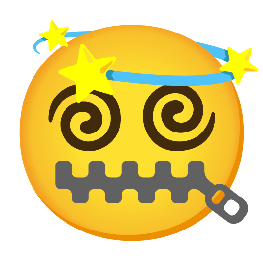 zipper mouth face dizzy
