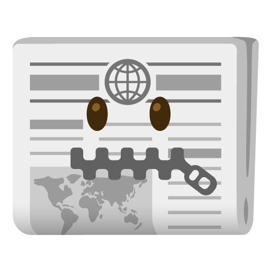 zipper mouth face newspaper