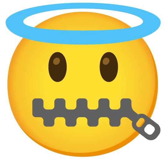 zipper mouth face innocent