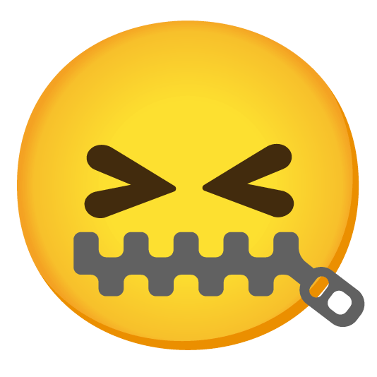 zipper mouth face confounded