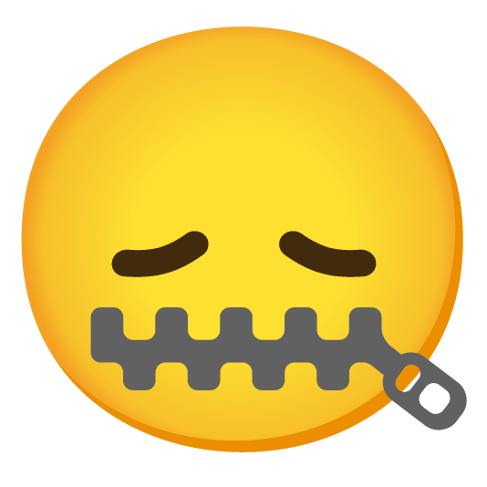 zipper mouth face disappointed