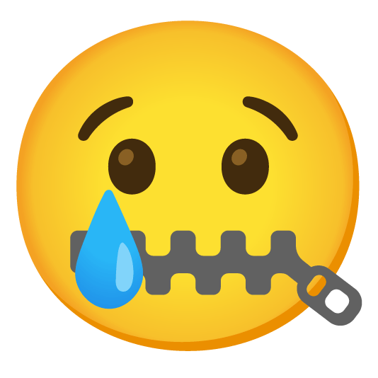 zipper mouth face cry