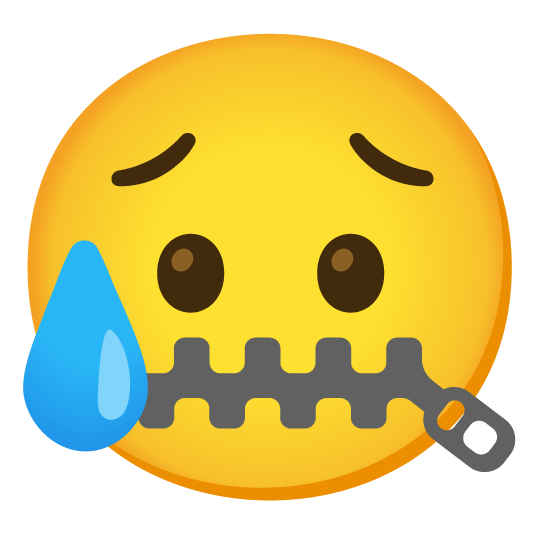 zipper mouth face disappointed relieved