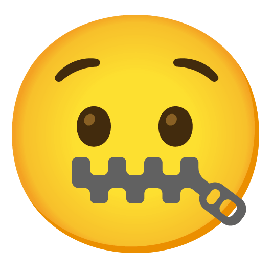 zipper mouth face anguished