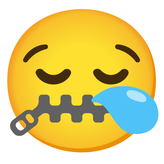 zipper mouth face sleepy
