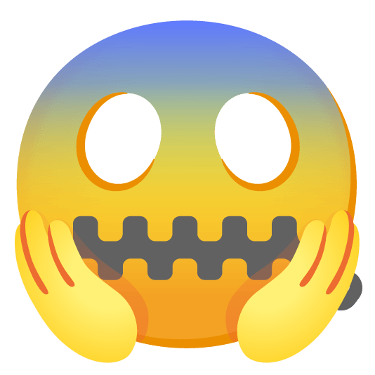 zipper mouth face scream