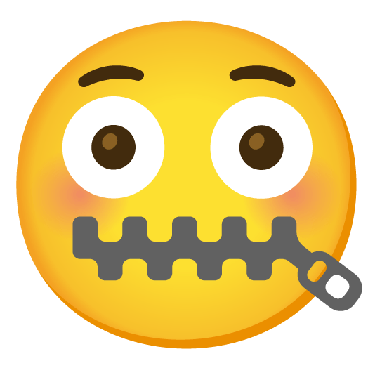 zipper mouth face flushed