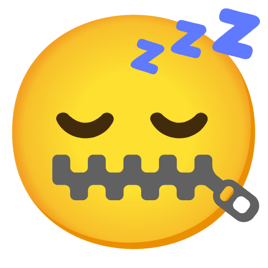 zipper mouth face sleeping