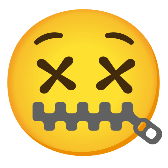 zipper mouth face dizzy face