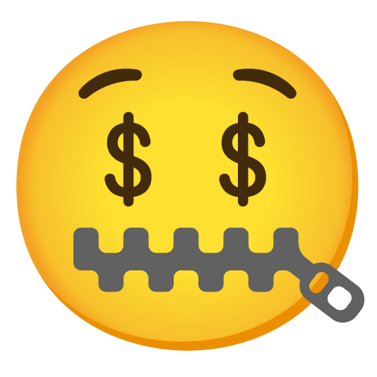 zipper mouth face money mouth face