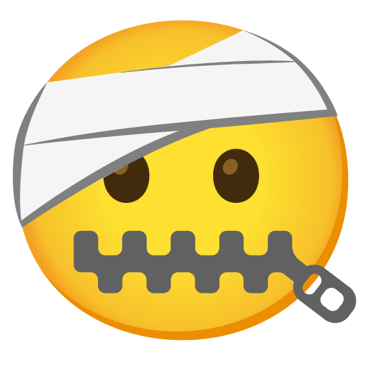 zipper mouth face face with head bandage