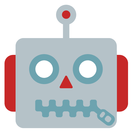 zipper mouth face robot face