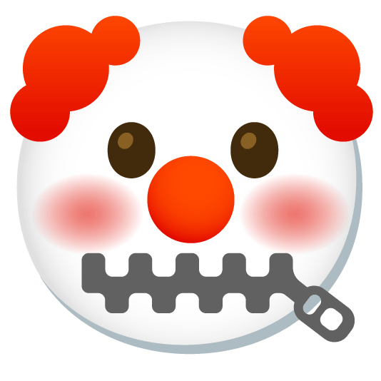 zipper mouth face clown face