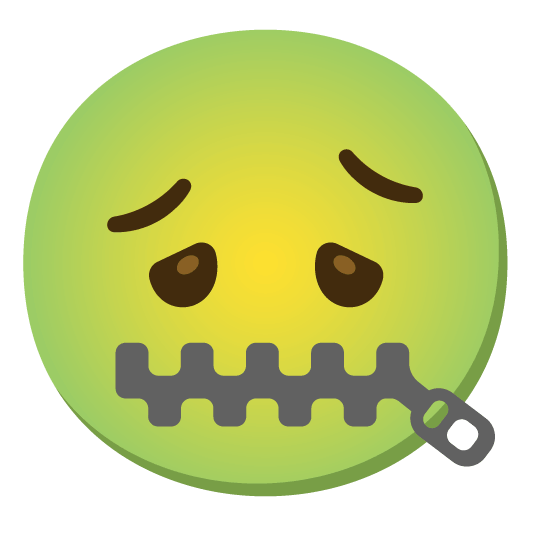 zipper mouth face nauseated face