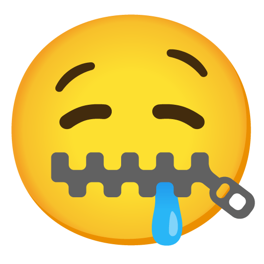 zipper mouth face drooling face