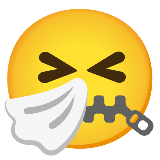 zipper mouth face sneezing face