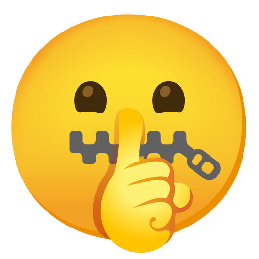 zipper mouth face shushing face