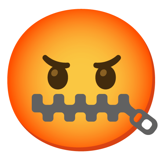 zipper mouth face face with symbols on mouth
