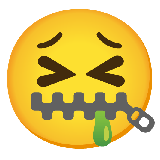 zipper mouth face face vomiting