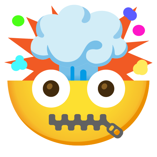 zipper mouth face exploding head