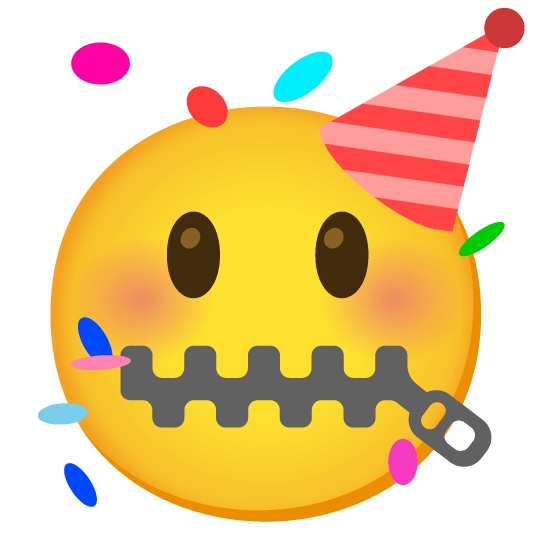 zipper mouth face partying face